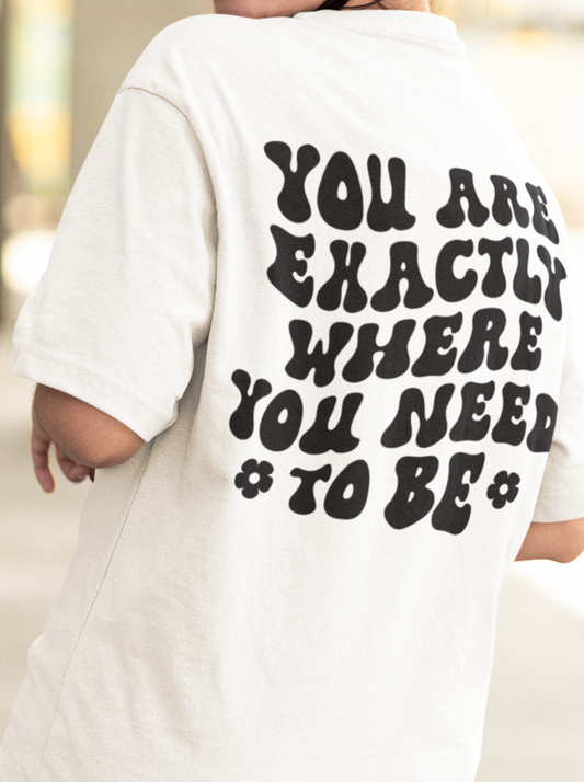 You Are Exactly where you Need To Be / T-shirt Unisex Heavy Cotton Tee / Light Colors
