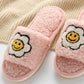 Smiley Happy Face Flower Teddy Home SLIPPER