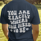 You Are Exactly where you Need To Be / T-shirt Unisex Heavy Cotton Tee / Light Colors