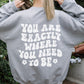 You Are Exactly Where You Need To Be Sweatshirt / Unisex Heavy Blend™ Crewneck Sweatshirt